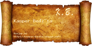 Kasper Beáta névjegykártya