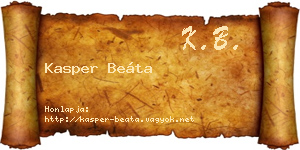 Kasper Beáta névjegykártya