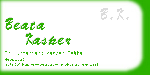 beata kasper business card
